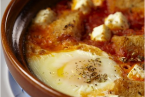 Baked Eggs with Tomatoes and Feta