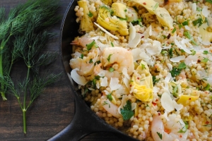 Lemon & Artichoke Couscous with Shrimp